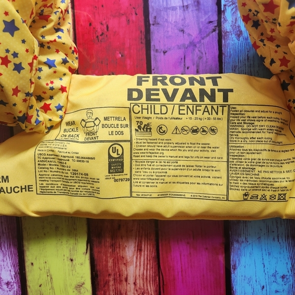 Paddle Pals Yellow Hero PFD Toddler Kids Life Jacket size 33-55 lbs - Picture 3 of 3